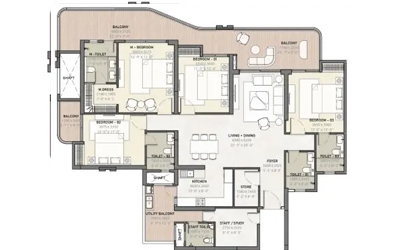 4 bhk floor plan